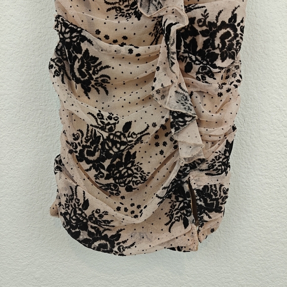 Majorelle Bradley Mini Strapless Dress in Pink Romance Black Velvet Size XS - Picture 5 of 12